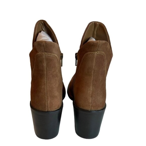 Seychelles Pretty Little Bird Heeled Suede Bootie Boots Cognac Size 10 NWT - Picture 4 of 8